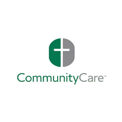 Community Care green and grey logo.